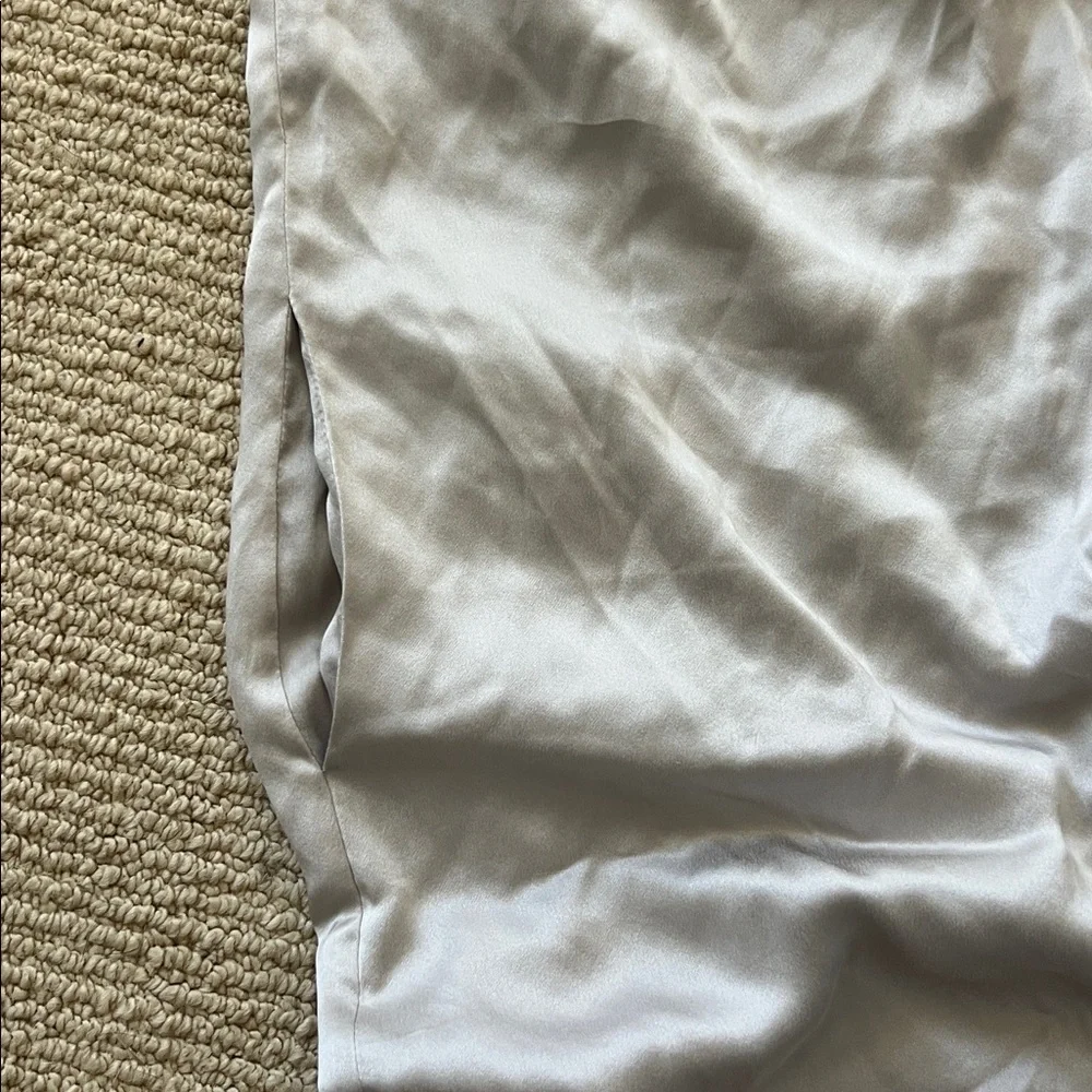 Washable LUNYA SILVER Satin Slip Dress with POCKETS- Large - Picture 4 of 5